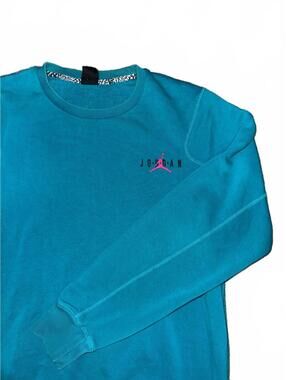 Men's Jordan teal 80's inspired crew neck sweatshirt size large